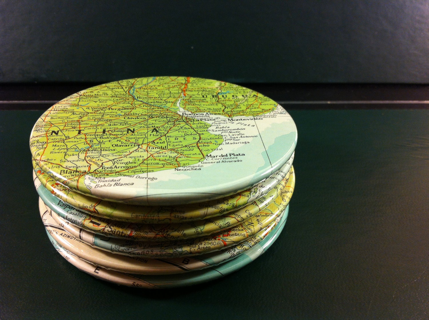 South America vintage map coasters - set of 6