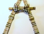 Burberry Plaid Suspender and Bow Tie Set