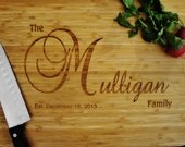 Personalized Cutting Board - Custom Engraved - 11x14 Bamboo - Monogrammed - Personalized Wedding Gift, Anniversary Gift - Housewarming