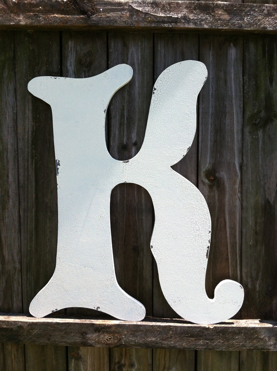Wooden Letter K 2 ft tall Any Letter A - Z Vintage Style Hand Cut Shabby Chic Cottage Signs - Home Decor, Wedding sign
