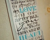 Strength of My Love Baby Boy's Nursery, Baby Girl's Art Sign 10x18 - "No one will ever know ..." Typography Subway word art