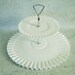 Fenton Two Tier Silver Crest Hobnail Server - Vintage 2 Tier Cupcak Plate - Silver Crest Tid Bit Server