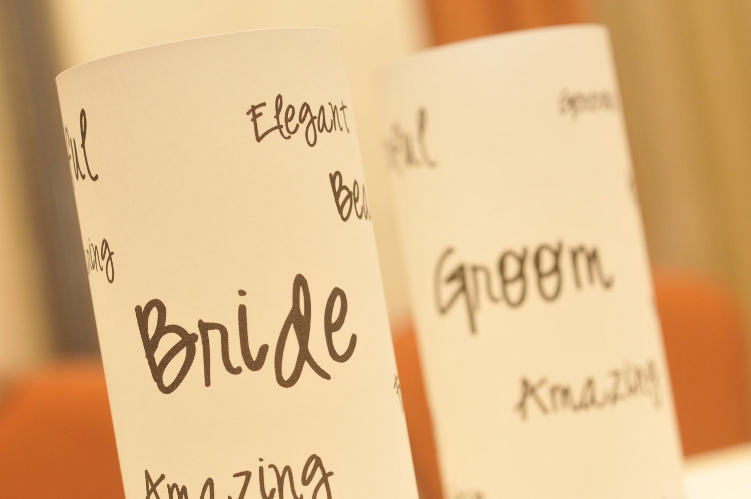 Place Card Luminaries - Head Table - Bridal Party - UNique and Fun - Reserved Listing for Linda