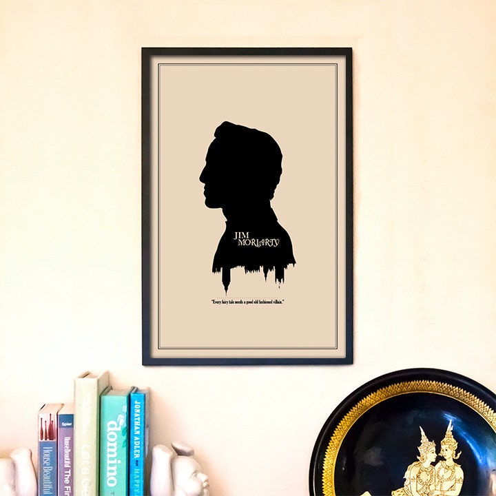 Jim Moriarty Silhouette Portrait and Quote Illustration // An 11x17 Sherlock Inspired Minimalist Modern Art Print