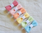 Rainbow Chevron Striped Ribbon Bitty Bows - Set of 6