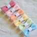 Rainbow Chevron Striped Ribbon Bitty Bows - Set of 6