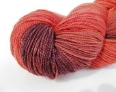 Hand dyed sock yarn, superwash merino - pomegranate