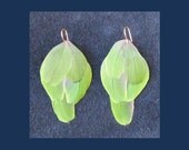 Bright Green Macaw Feather Earriings