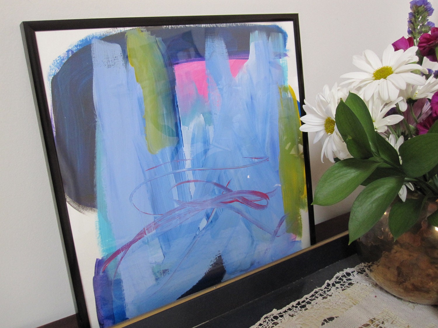 Original 12 x 12 painting on paper framed OR unframed by KSteele
