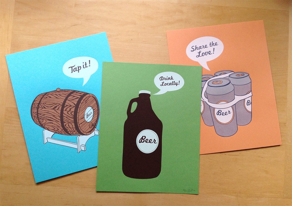 Beer Poster Bundle - Buy All 3 Beer Prints and Save