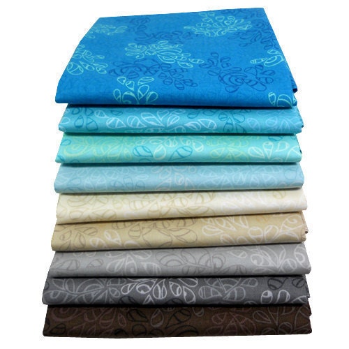 FAT QUARTER Bundle - Nature Elements by Art Gallery Fabrics - Sand and Ocean Bundle - 9 pcs
