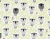 SHEEP - Organic Cotton by Cloud 9 Fabric - Happy Drawing by Ed Emberley  - 1 Yard
