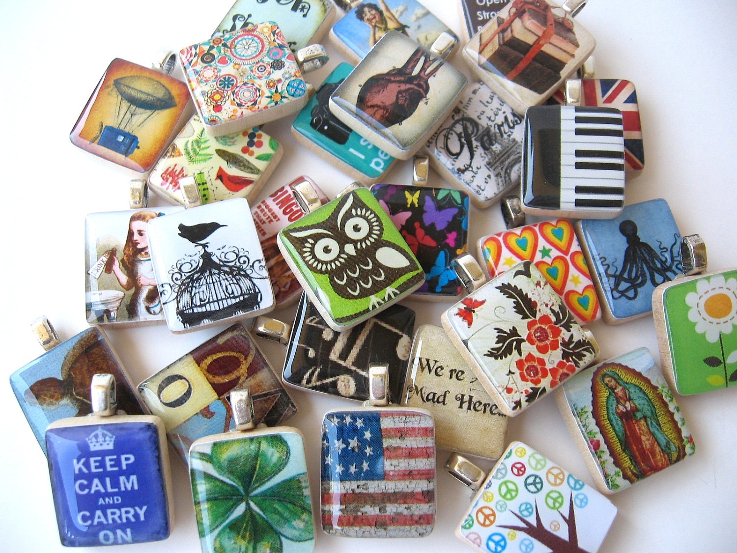 Sheet Music Jewelry Musicians Music Notes Scrabble Tile Pendant with Ball Chain Necklace Included (ITEM S332)
