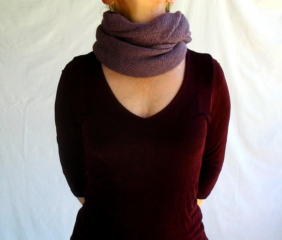 alpaca wrap scarf cowl hoody in dusty lilac