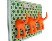 DogTail Leash Holder - Triple - Retro Circle - with Optional Letter Tiles