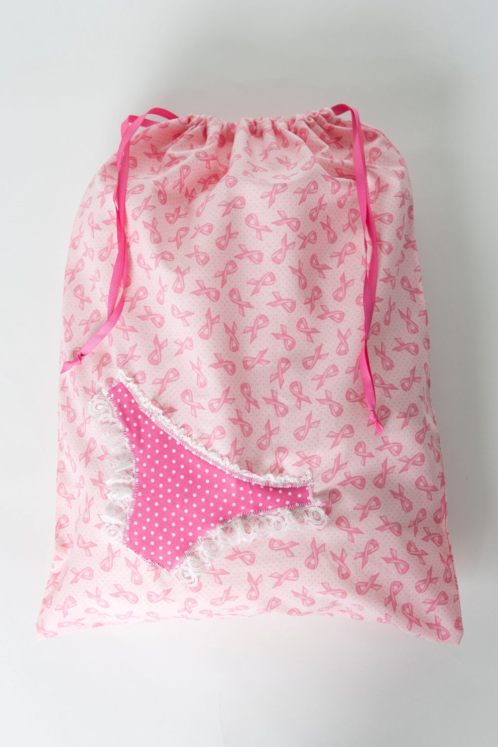 Pink Ribbon Lingerie Bag, Travel Bag