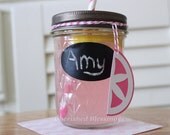 12 Mason Jar Glasses Table setting Daisy Lids Cups Tumblers Labels Kids Birthday Party Wedding Baby Bridal Shower Favors 8oz w/ straw flags