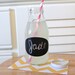 10 Milk Bottles Kids Birthday Party Juice Bottle w/ Chalkboard Labels Table Setting Wedding Bridal Baby Shower 10 oz. w/ straw flags