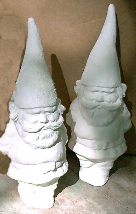 SPECIAL Wilfred Gnome Bisque 7 1/2" T x 3" W Set of 2