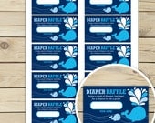 Blue Whale Boy Baby Shower Diaper Raffle Tickets - Instant Download Il_170x135