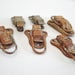 Six Vintage Metal Clasps Rusty Industrial Rustic Patina Silver Brown Salvage Vintage Supply Mixed Media Assemblage Set Collection