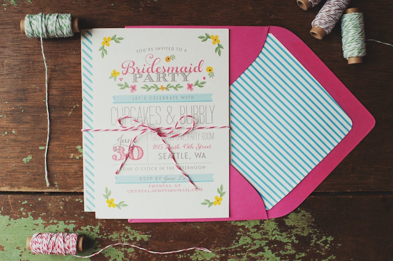 Whimsy Bridesmaid Party Invitation DIY PRINTABLE
