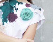 Mint rose brooch felted pale flower wedding bridesmaid  spring fashion neutral