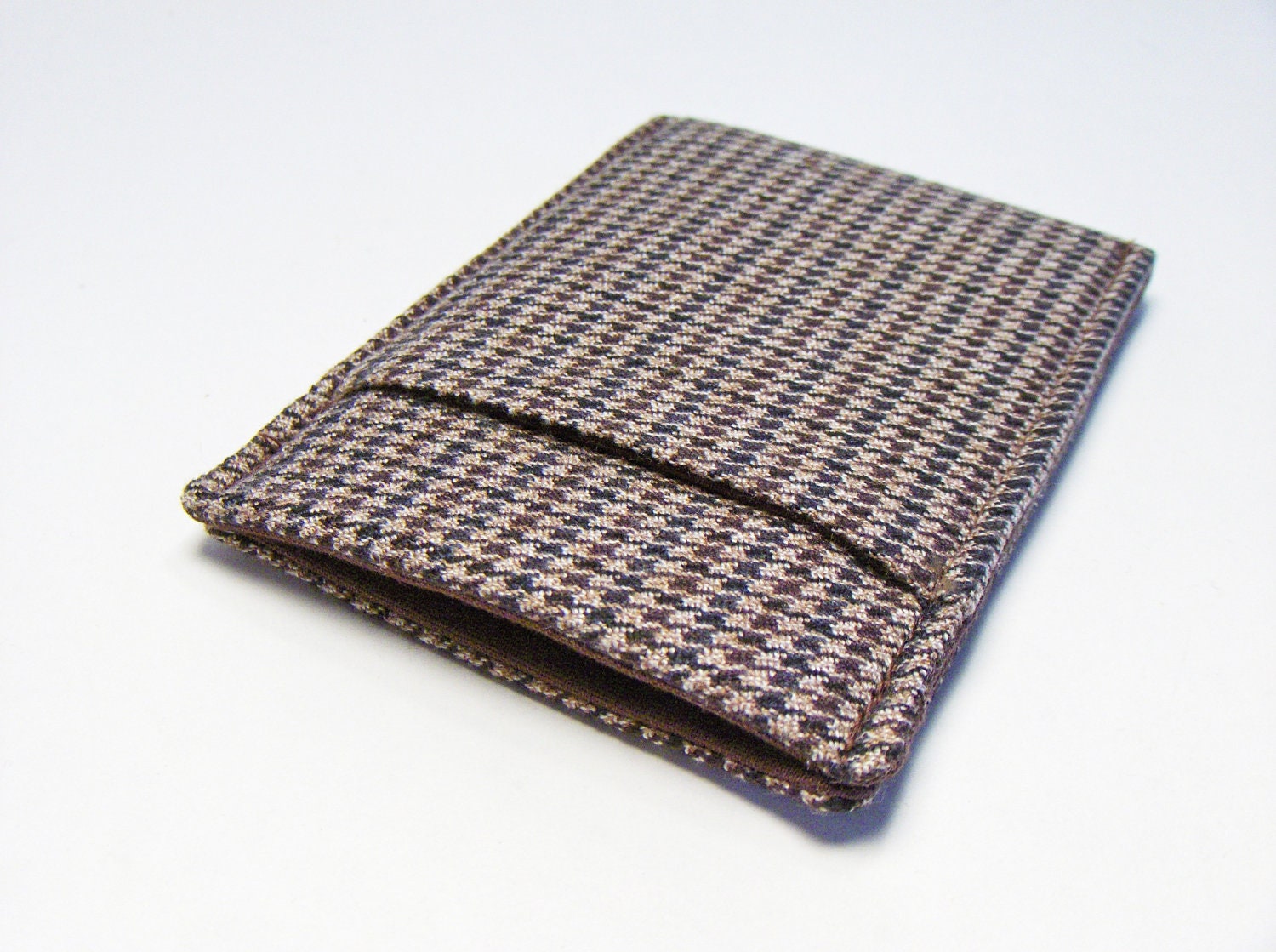 Wallet / Minimalist/ For Men / chocolate houndstooth