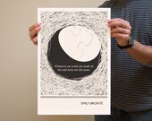 Illustration, Emily Bronte Quote, Fine Art Print, Art Poster, Nest Drawing, Egg Drawing, Love Quote, Spring Decor, Wuthering Heights