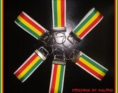Reggae Rasta Key Fob - Keychain -  Red Yellow Green