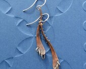 Forged Copper and Sterling Silver Earrings
