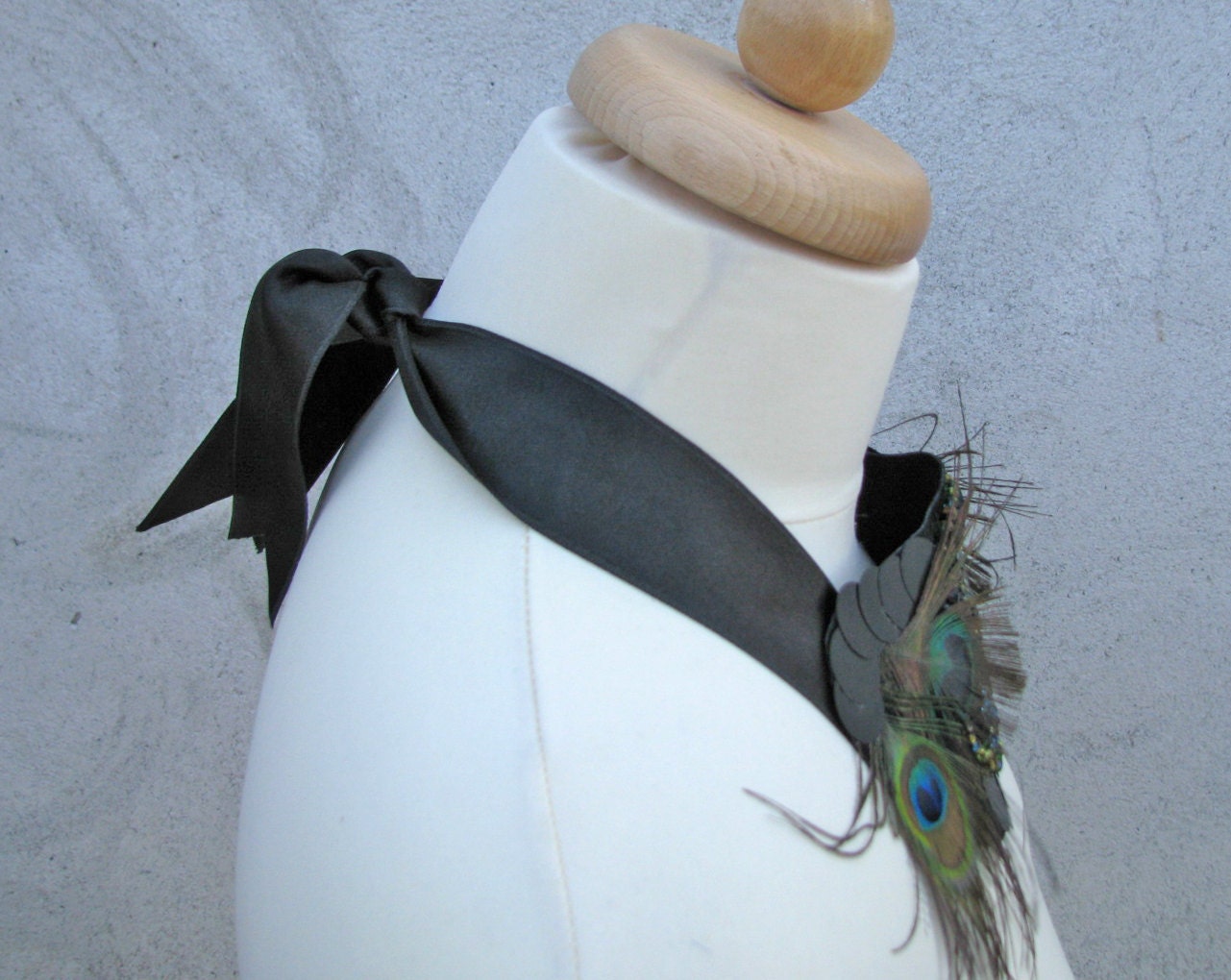Peacocky Necklace - fabulous beaded necklace with peacock feathers