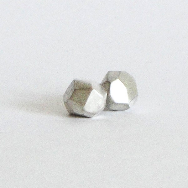 Faceted Silver Studs