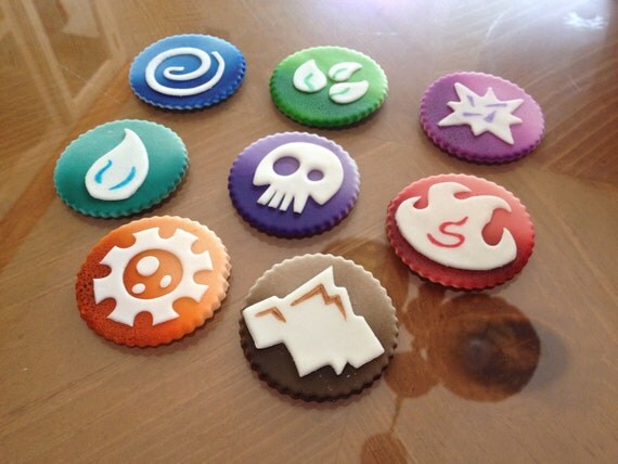 Skylanders Inspired Fondant Cupcake Cookie Toppers Il_570xn