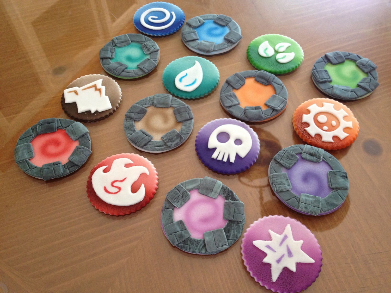 Elements and Portals Fondant Cupcake Cookie Toppers Il_570xn