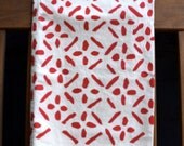 Tea Towel - Screen Printed - Red Cross-Diamonds on Natural