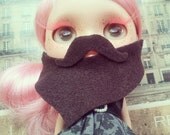 50% off BEARDED Lady Mustache Beard combo for Blythe doll BROWN