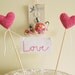Wedding Cake Topper with Love Banner Sign Custom Color by Cherrytime on Etsy