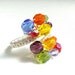 Rainbow ring, silver plated ring, multicolor ring, handmade adjustable jewelry