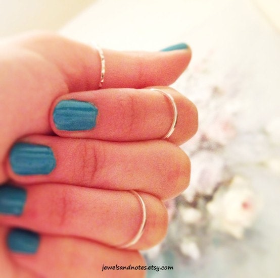 SET of 3  Knuckle Rings  925 STERLING SILVER Size 4-5-6