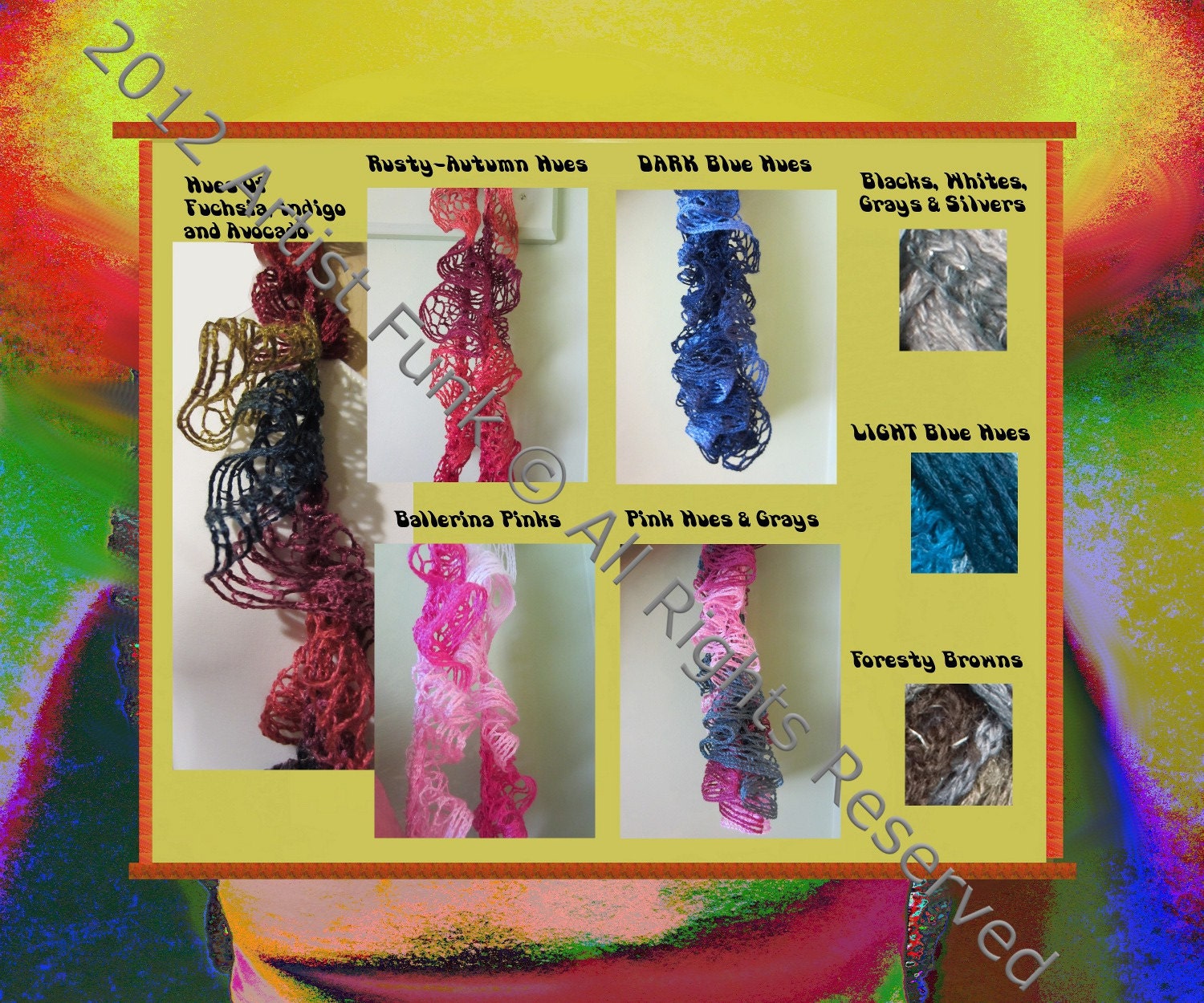 Mother's Day Scarf, Spiral Scarf , Funky Handmade Scarves , Colorful Spiral Scarf , Hipster Style, Lightweight Skinny Scarf, Artistic Scarf