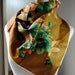 1970s Brown and Green Floral Scarf