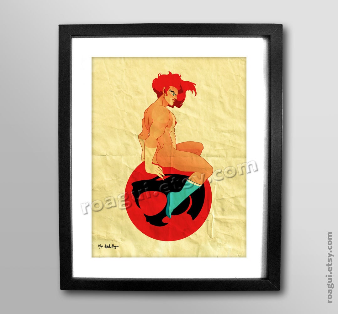 Lion-O - 8x11 print Thundercats - retro tv cartoon character super hero - gay art - sexy guy