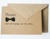 Thank You for Being My Groomsman -- Personalized Set of 5 Cards & Envelopes for your Wedding Party