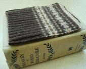Kindle 4 Cover Kobo Nook Simple Touch Case Brown Fair Isle Felted Sweater Wool by WormeWoole