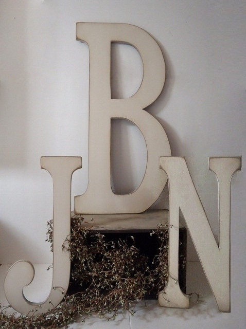 Wooden Letters Monogram Painted Wedding Initials Baby Name Nursery Wood Wall Letters Guest Book