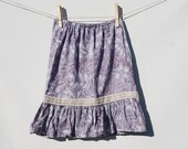 Eco Friendly - Ruffle Skirt - Girls - Lavender Floral Print with Lace - Organic Cotton - SALE