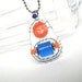 Upcycled Soda/Pull Tab Pendant Necklace - blue and orange team spirit - soda pop tabs - upcycled/recycled jewelry - under 15.00