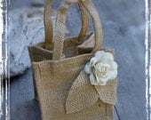 Burlap Flower Girl Basket - Rustic Wedding - Spring Summer Winter Fall - Kids Children - Outdoor Weddings - Petal Bag, Purse