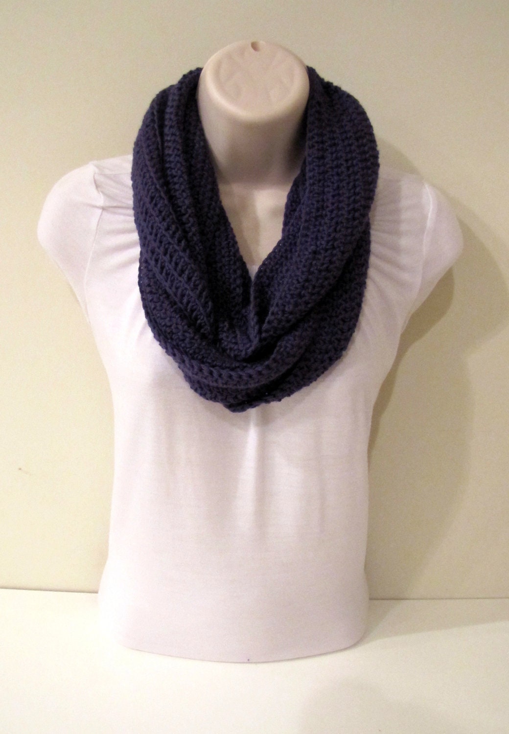 Infinity Scarf, Dark Purple, Fashion Circle Scarf, Fall, Winter